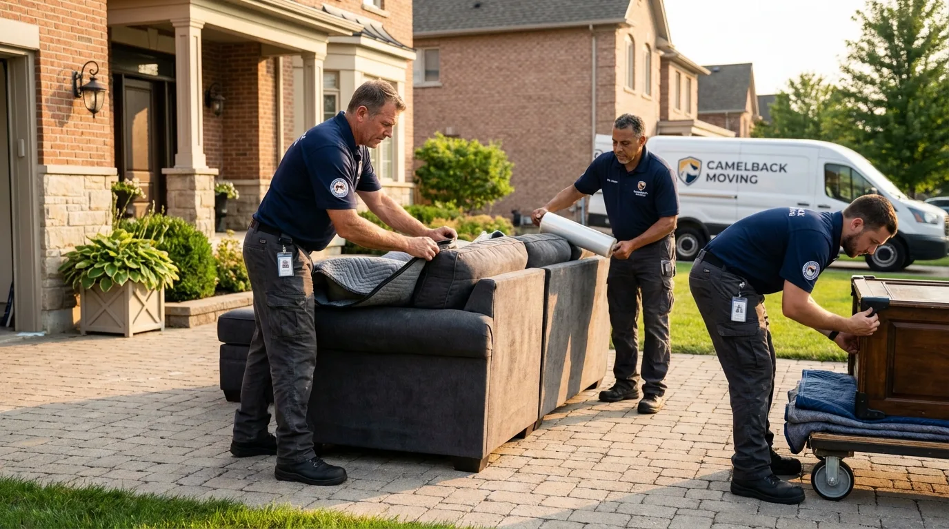 Large estate moving crew wrapping furniture in Keyes, CA